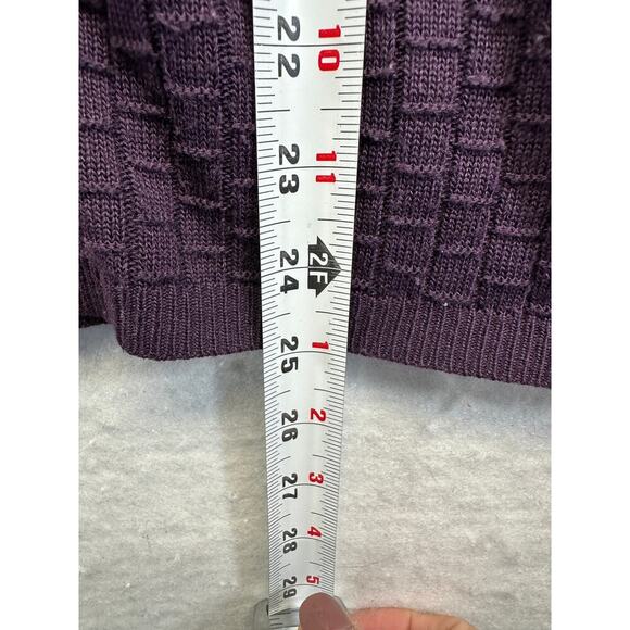 Vintage Alfred Dunner Stunner! Purple Cardigan Faux 2 Pc GrannyCore Size M - Picture 7 of 8
